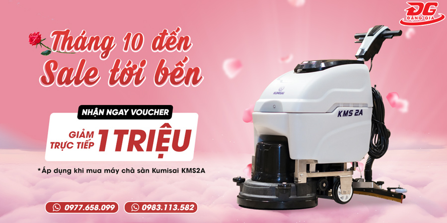giảm trực tiếp 1 triệu đồng khi mua máy chà sàn Kumisai KMS2A