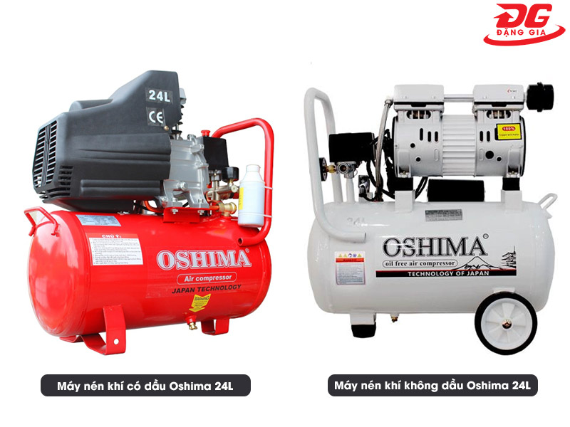 Máy nén mini Oshima 24 lít có dầu và không dầu
