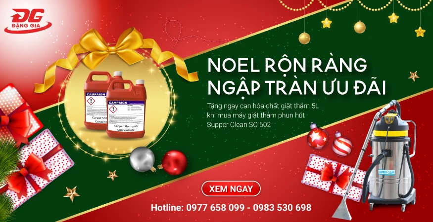 Tặng can hóa chất giặt thảm khi mua máy giặt thảm Supper Clean SC 602 dịp Giáng sinh