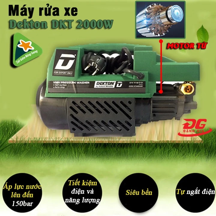 Máy rửa xe Dekton DKT 2000W siêu tiết kiệm điện nước