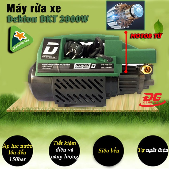 Máy rửa xe Dekton DKT 2000W siêu tiết kiệm điện nước