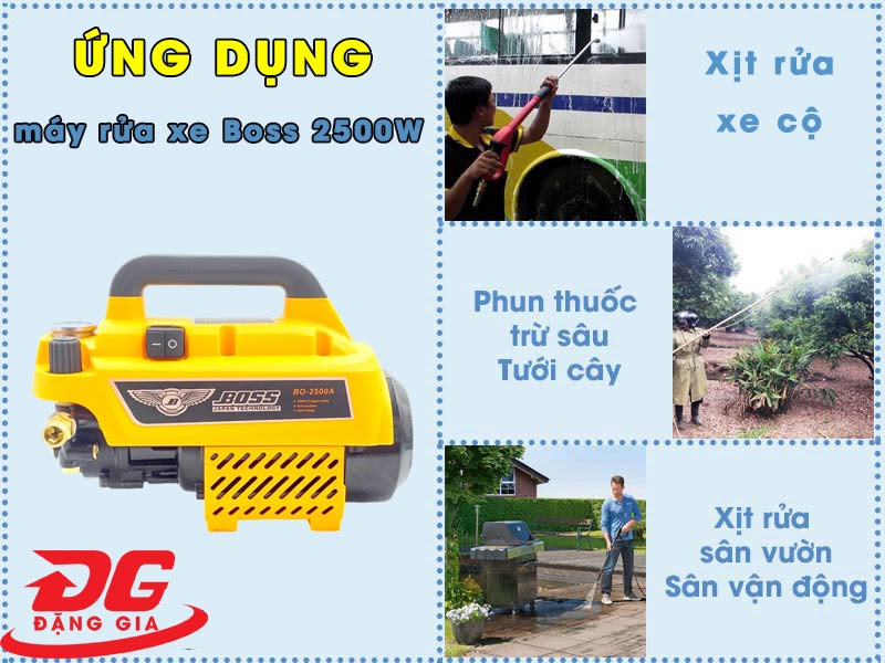Ứng dụng máy rửa xe Boss Nhật 2500w