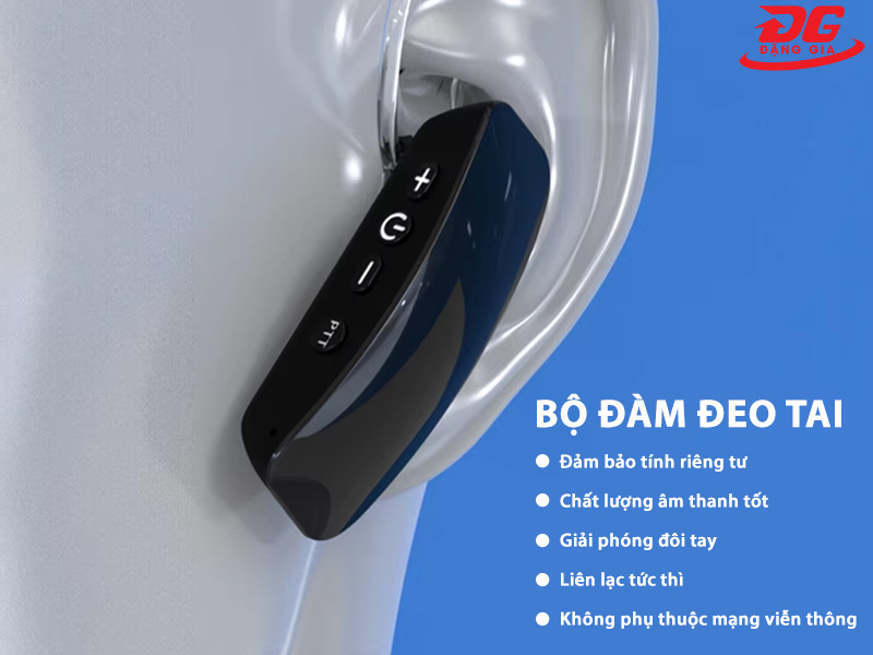 Máy bộ đàm đeo tai mang lại nhiều lợi ích cho người dùng