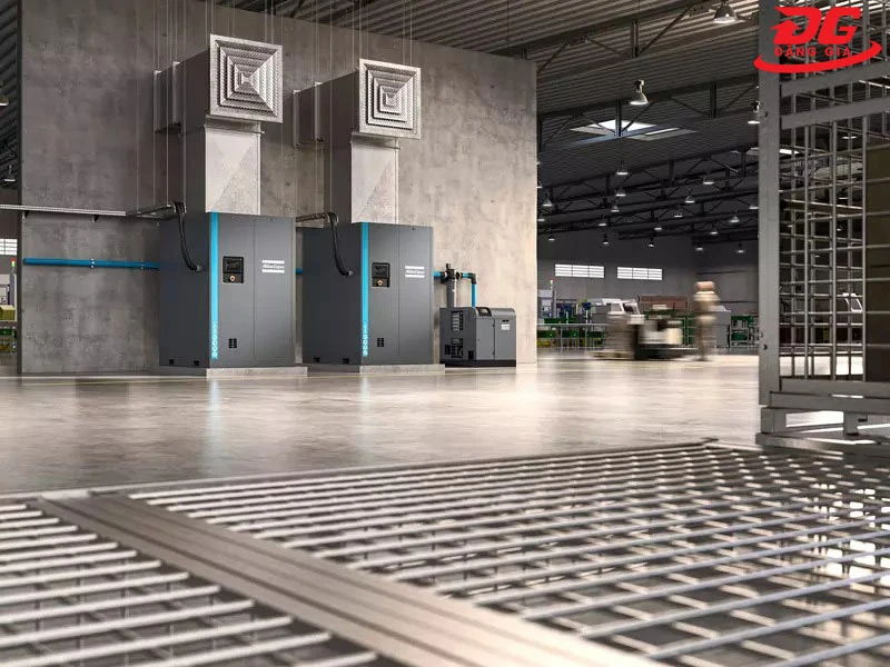 Máy bơm hơi trục vít Atlas Copco tốc độ quay cố định