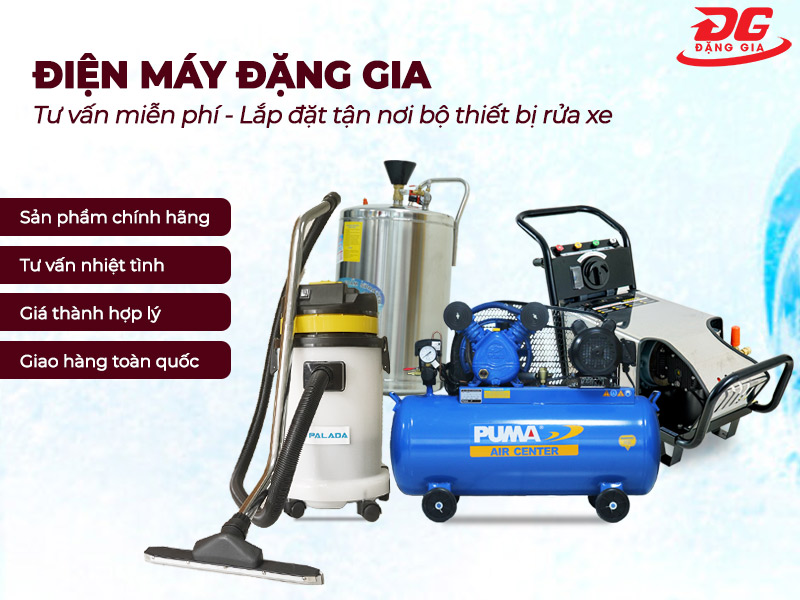 Cam kết khi lắp đặt bộ dụng cụ rửa xe ô tô tại Điện máy Đặng Gia