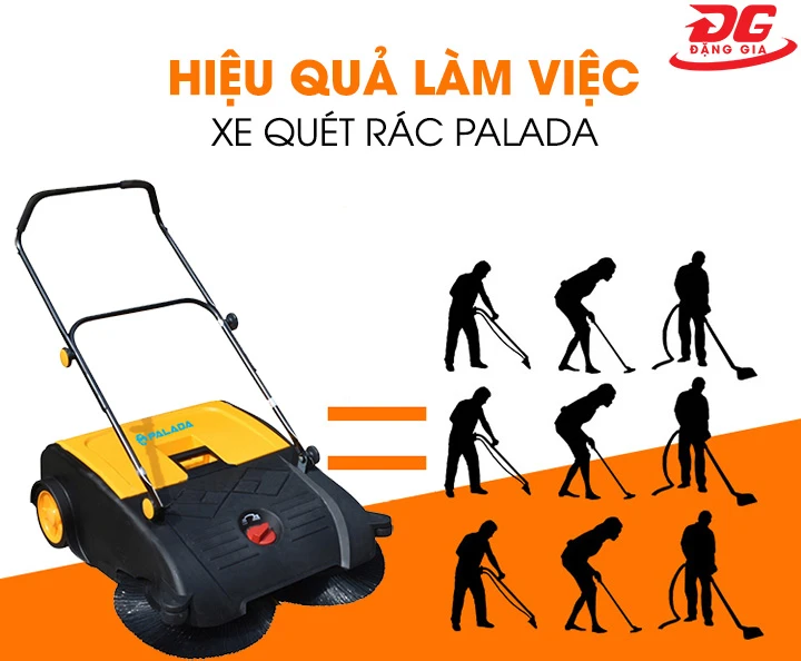 xe quét rác palada có hiệu suất làm việc cao