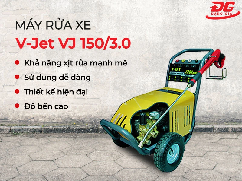 Máy xịt nước rửa xe 1 pha V-Jet VJ 150/3.0