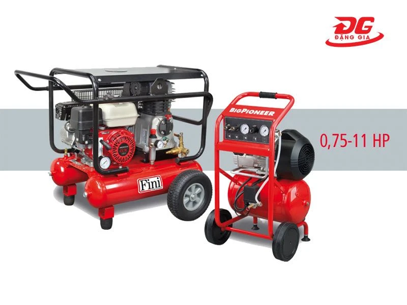 Máy bơm hơi Fini “special” thường được sử dụng tại các công trường hoặc công việc cần di chuyển nhiều