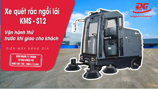 Video test xe quét rác ngồi lái KMS-S12 trước khi bàn giao cho khách hàng