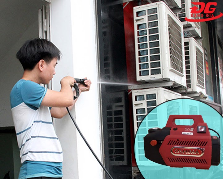 Máy rửa xe Oshima xịt rửa máy lạnh