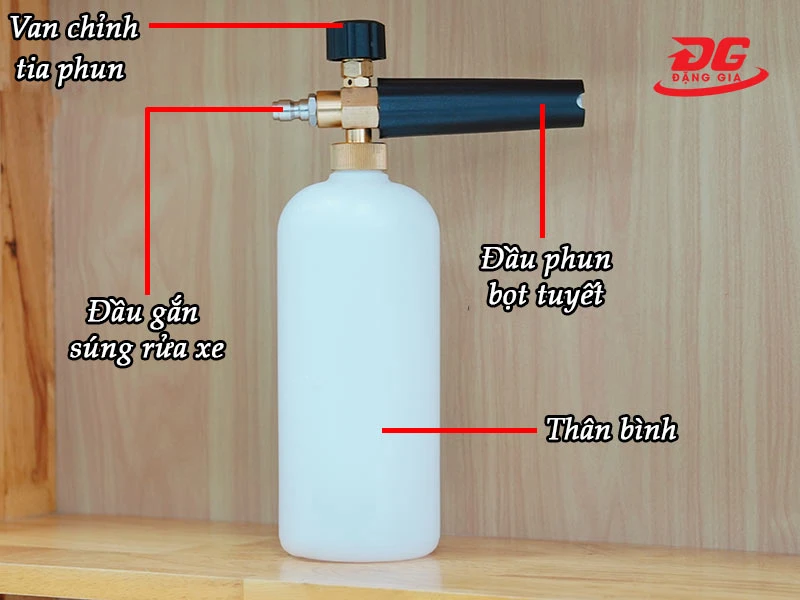 Cấu tạo bình chứa dung dịch rửa xe bọt tuyết
