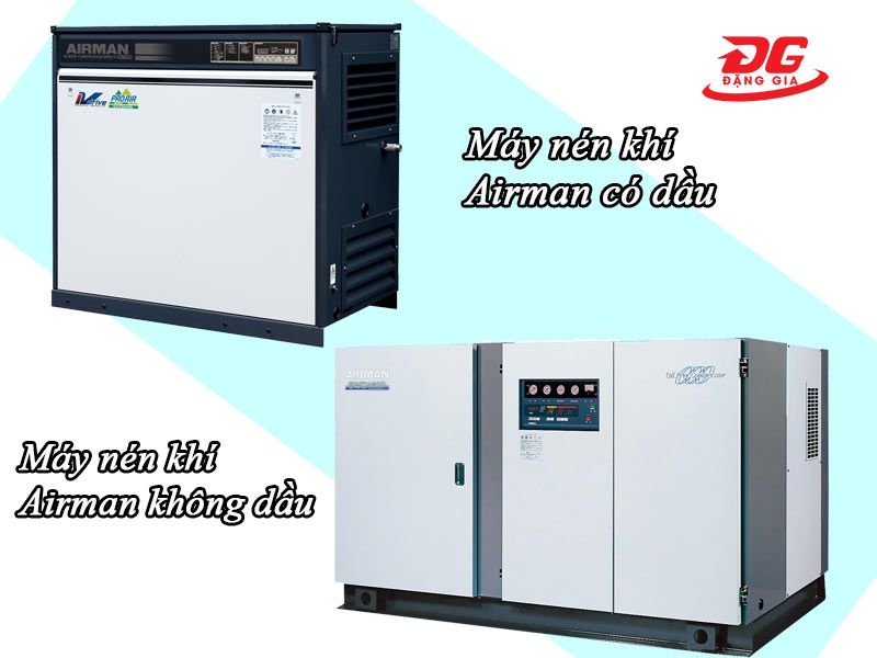 Máy nén khí Airman có dầu và không dầu chạy điện