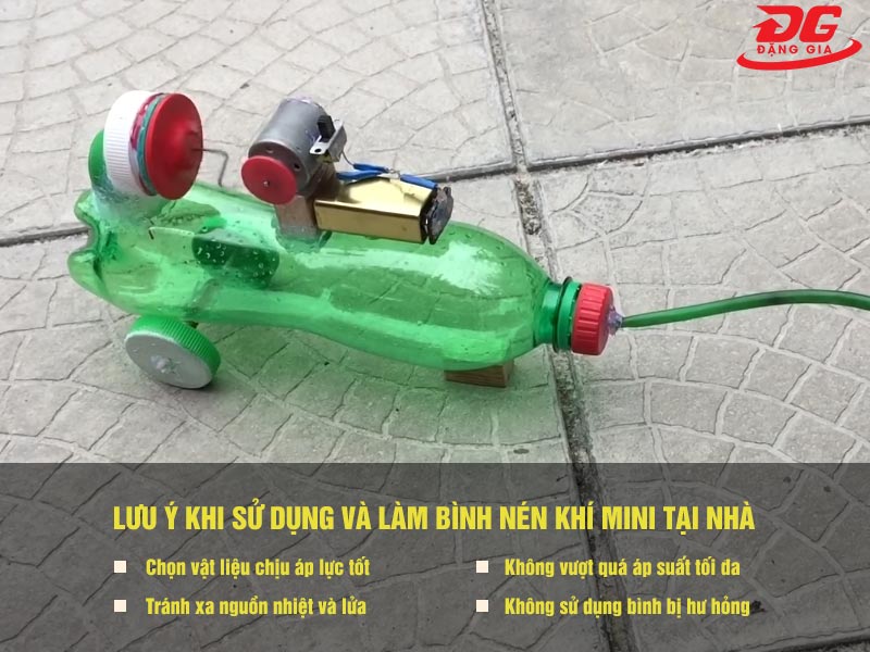 Lưu ý khi sử dụng và làm bình nén khí mini tại nhà