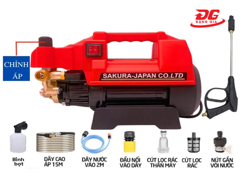 Máy xịt rửa xe áp lực cao Sakura 3800W