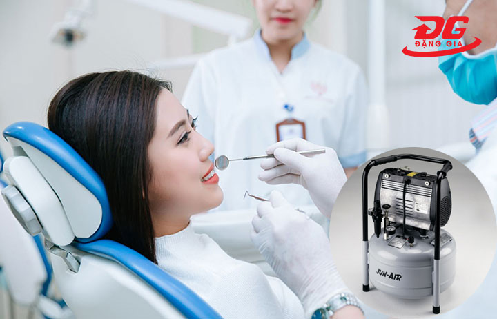 Máy bơm hơi Jun Air OF302-25B được nhiều phòng khám nha khoa sử dụng