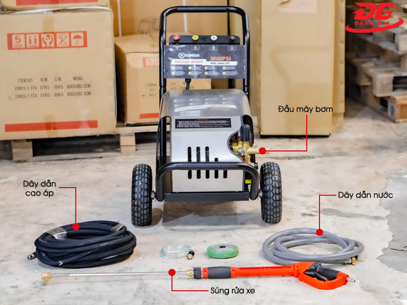 Chi tiết các bộ phận của máy nén nước rửa xe