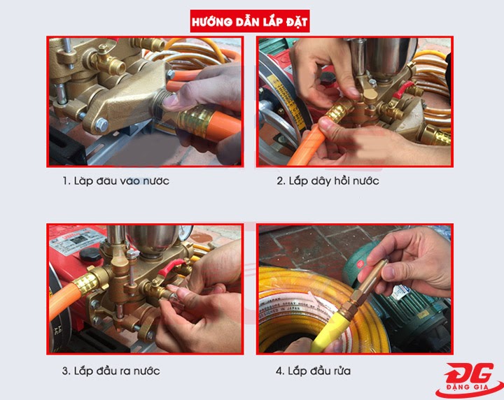 Lắp đặt máy xịt rửa dây đai