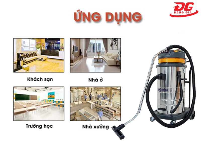 Máy hút bụi dung tích 80L ứng dụng trong nhiều lĩnh vực