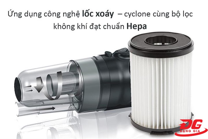 Bộ lọc HEPA được tích hợp trên máy hút bụi Shimono