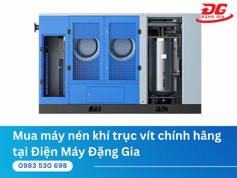 Máy nén khí trục vít 2 cấp chính hãng mua tại Đặng Gia