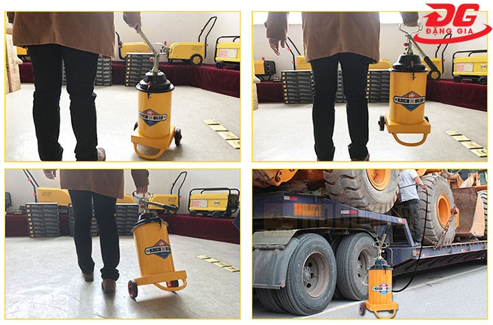 Máy bơm mỡ bằng tay sử dụng trong thực tế