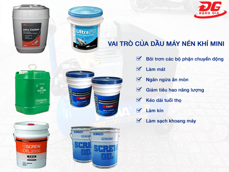 Vai trò thiết yếu của dầu máy nén khí mini