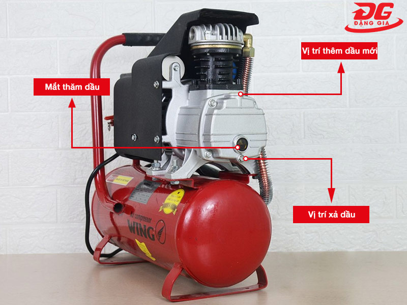 Các vị trí người dùng cần biết khi thay dầu máy nén khí mini tại nhà