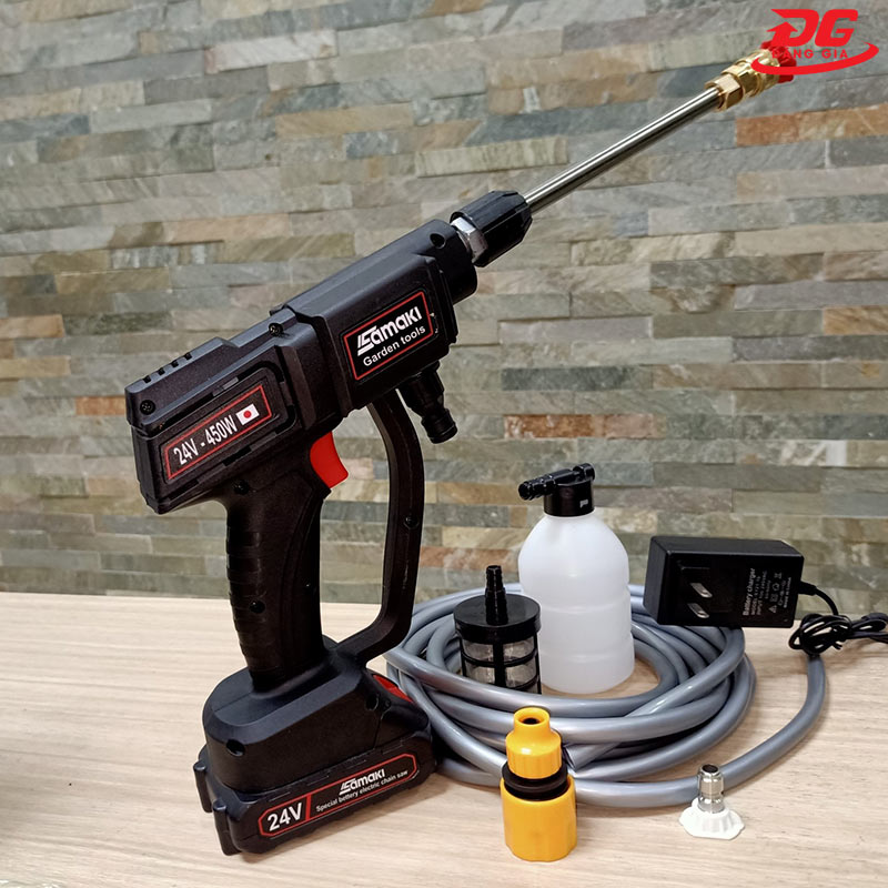 Trọn bộ máy rửa xe mini 24V Samaki