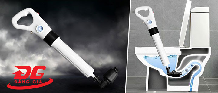 Dụng cụ thông tắc bồn cầu và cống bằng khí nén 