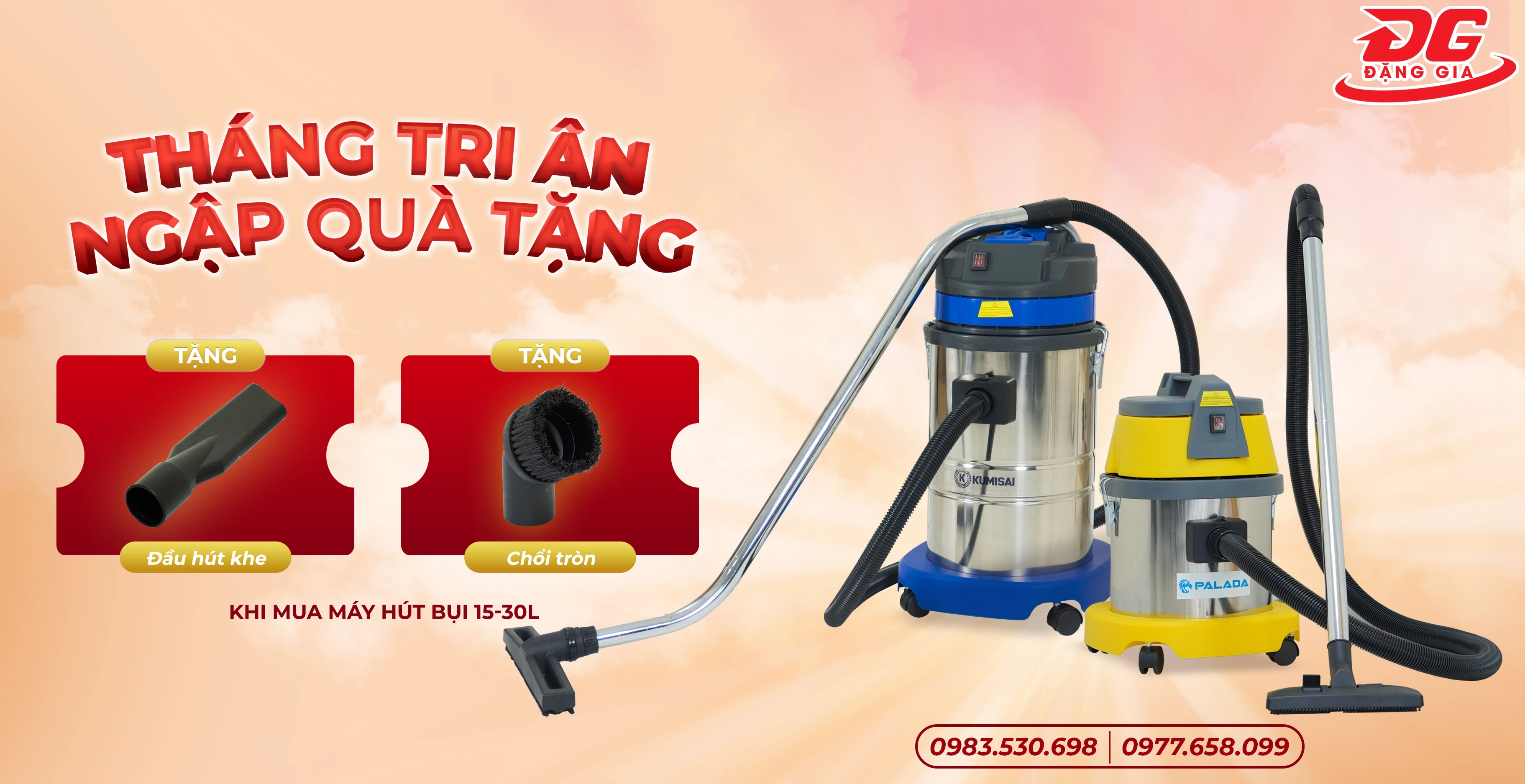 Tháng tri ân - ngập quà tặng khi mua máy hút bụi công nghiệp 15-30L