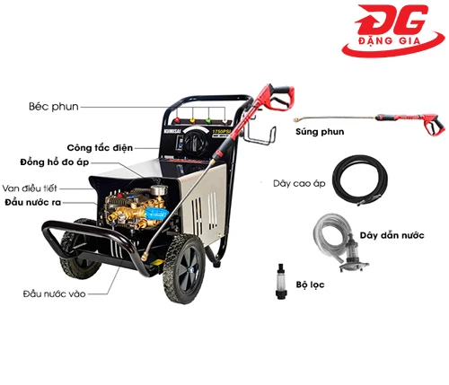 Máy rửa xe cao áp Kumisai 18M17.5-3T4 5