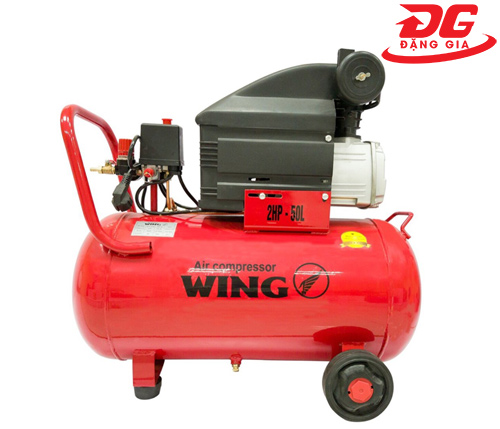 Máy nén khí đầu liền Wing TM-0.1/8 công suất 2HP, dung tích bình chứa 50L, áp lực làm việc 8 kg/cm²