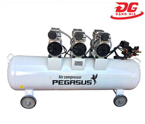 Máy nén khí không dầu Pegasus TM-OF750x3, công suất 3HP, dung tích bình chứa 120L, áp lực làm việc 8 kg/cm²