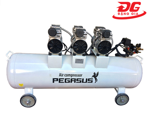 Máy nén khí không dầu, giảm âm Pegasus TM-OF750x3, dung tích bình chứa 180L, áp lực làm việc 8 kg/cm²