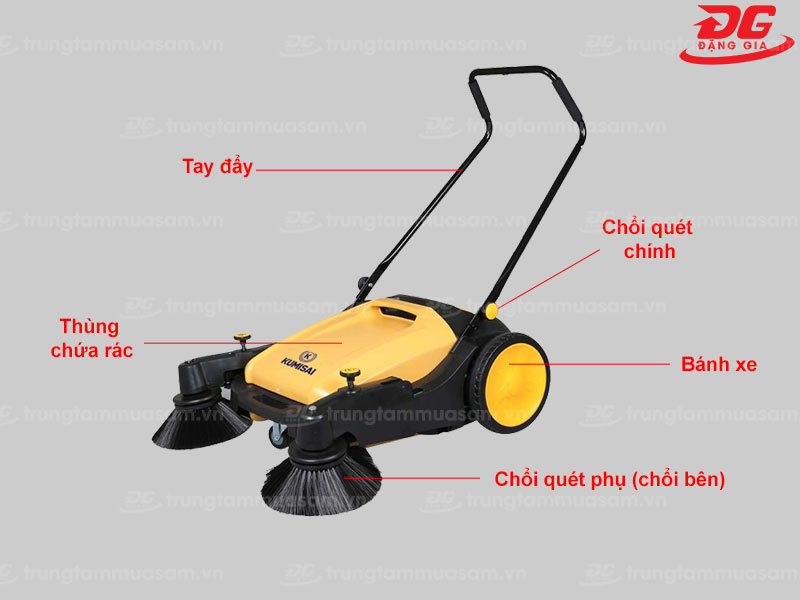 xe quét rác hút bụi đẩy tay