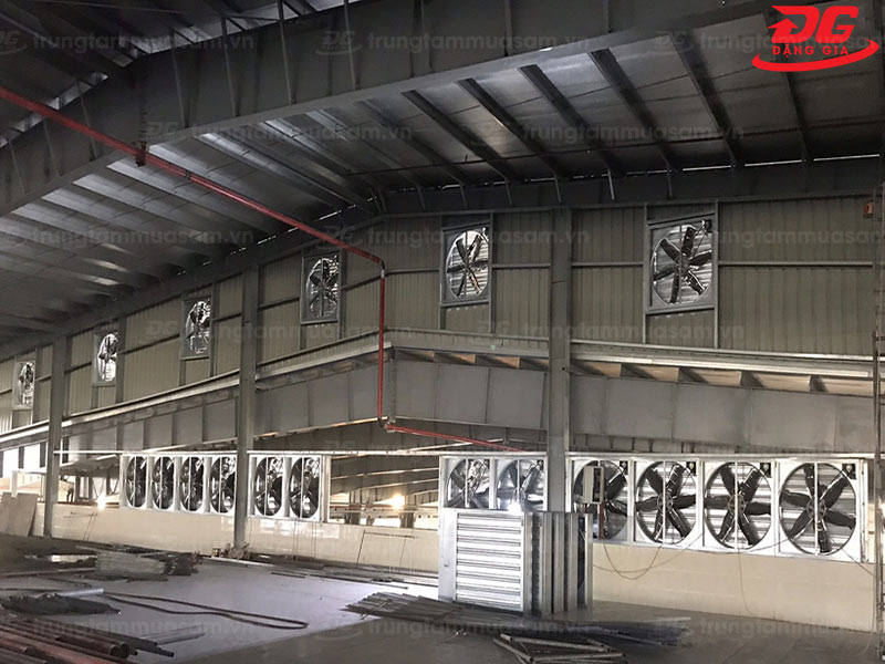 Hệ thống giải nhiệt nhà xưởng bằng quạt hút công nghiệp
