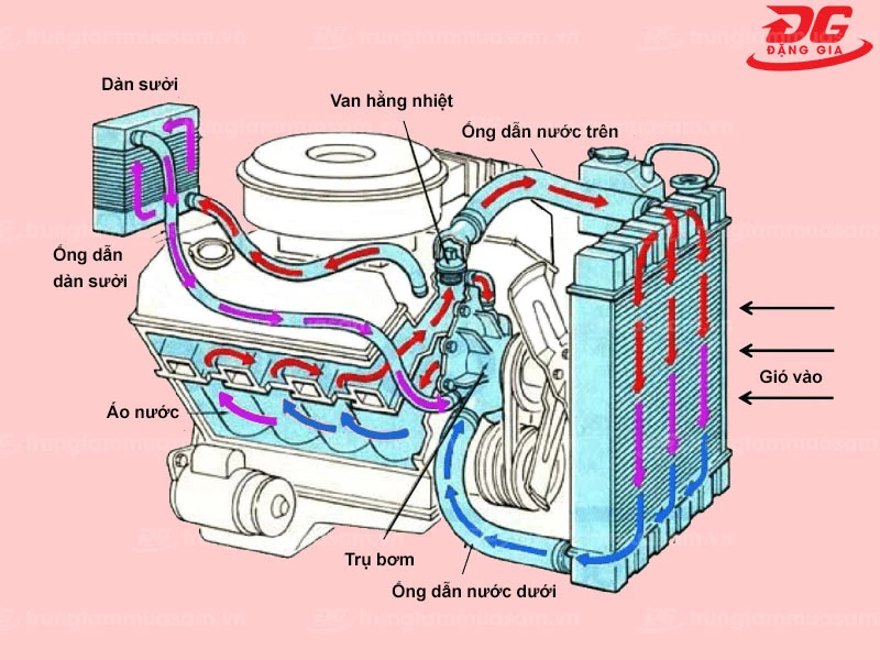 Hệ thống làm mát động cơ ô tô bằng nước kiểu tuần hoàn cưỡng bức