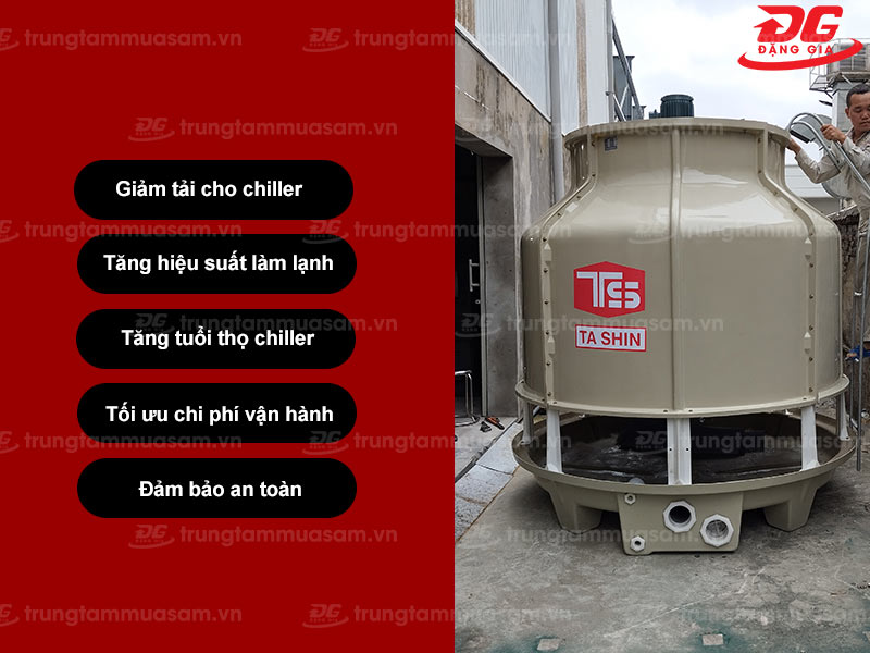 Vai trò của tháp hạ nhiệt nước công nghiệp đối với chiller