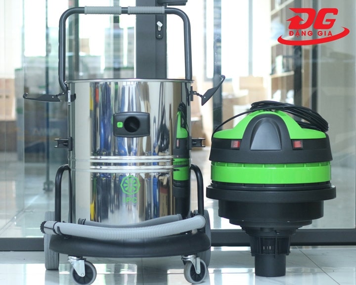 Thùng chứa bụi làm từ chất liệu inox bền bỉ, chống ăn mòn hiệu quả