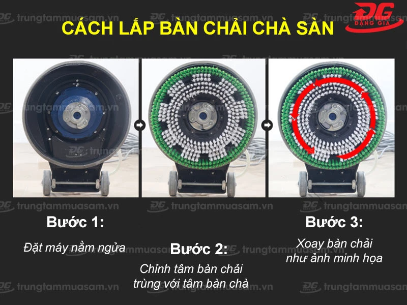 Cách lắp bàn chải chà sàn để sử dụng