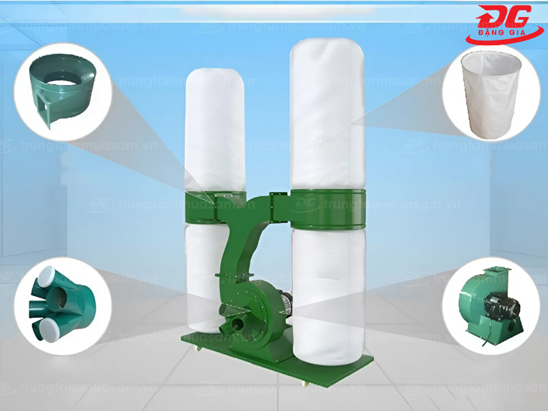 Cấu tạo cơ bản của một chiếc máy hút bụi công nghiệp túi vải