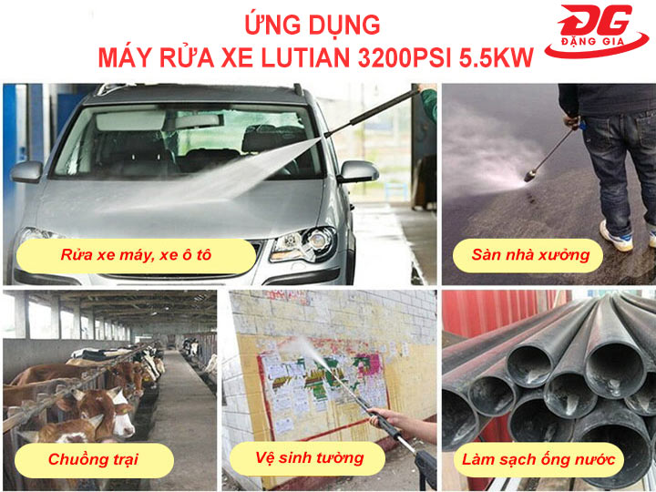 Ứng dụng của máy xịt rửa xe Lutian 3200PSI 5.5KW