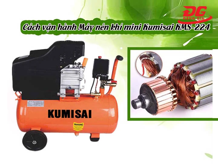 cách vận hành Máy nén khí mini Kumisai KMS-224