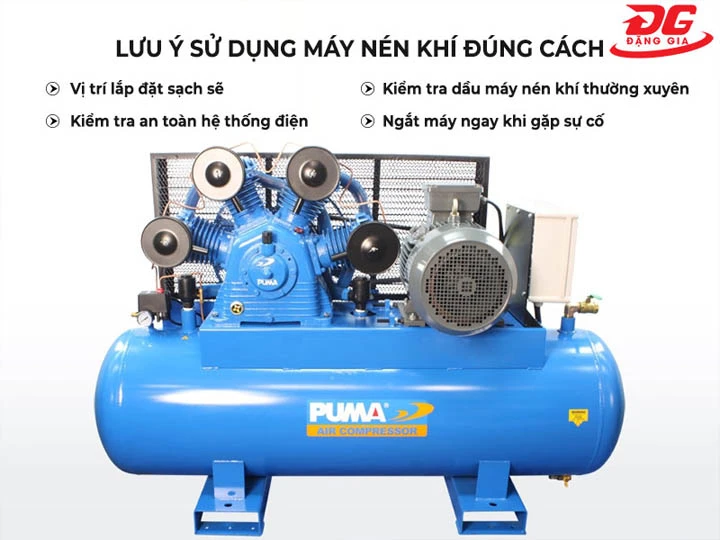 lưu ý sử dụng Máy nén khí Puma TK-300500