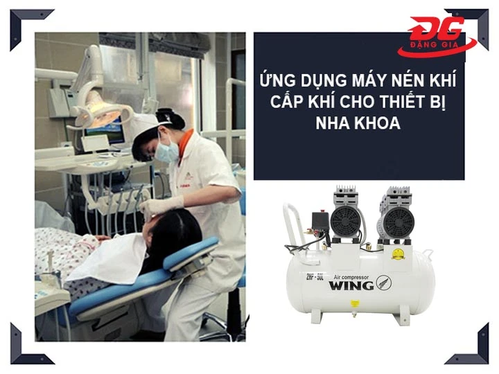 ứng dụng Máy nén khí không dầu giảm âm Wing TW-OF750X2
