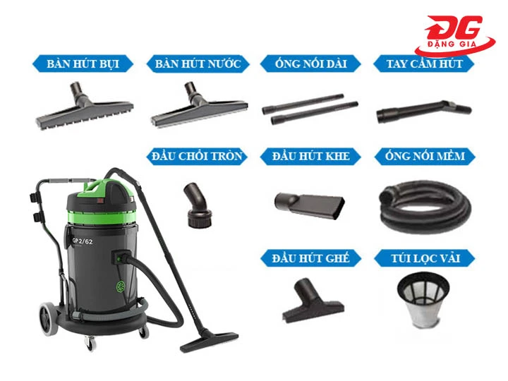 phụ kiện Máy hút bụi công nghiệp khô ướt IPC GP 2/62 W&D