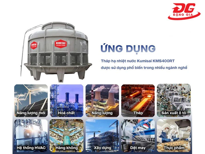 Ứng dụng tháp hạ nhiệt Kumisai KMS 400RT