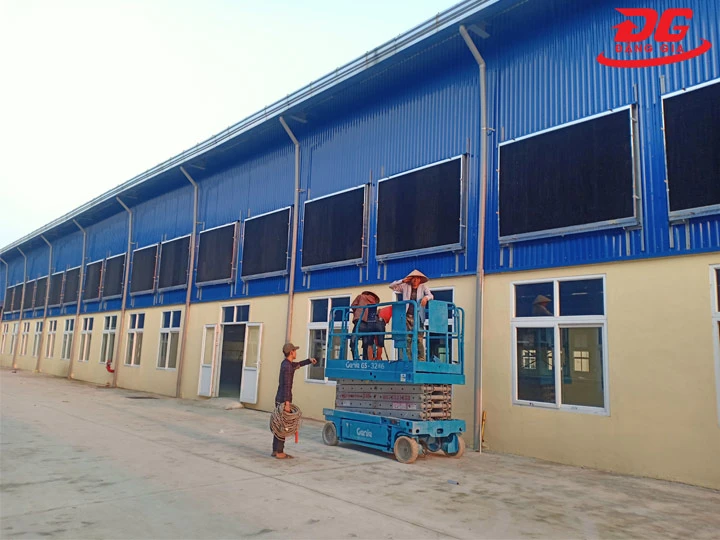 Quạt thông gió công nghiệp kết hợp tấm làm mát cooling pad