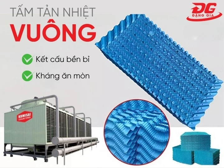 Kết cấu tấm giải nhiệt vuông 