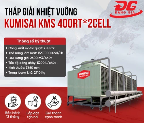 Tháp giải nhiệt Kumisai KMS 400RT*2cell 2